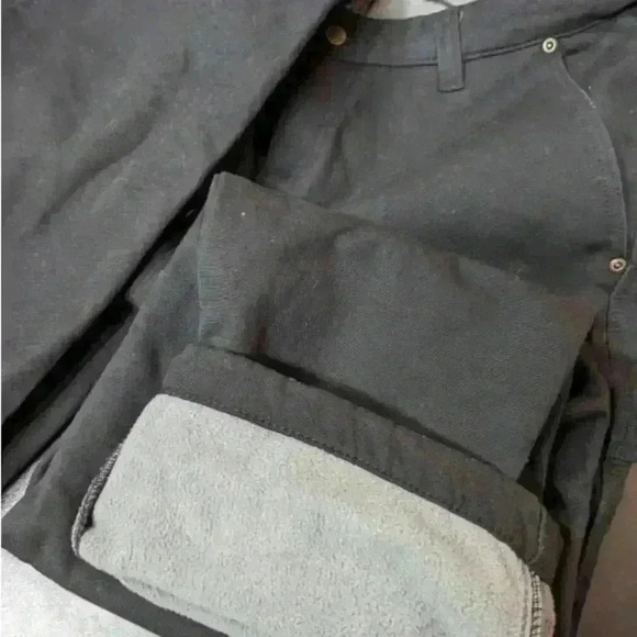 Stanley fleeced lined Carpenter pants in black NEW 34x32 - Picture 8 of 9